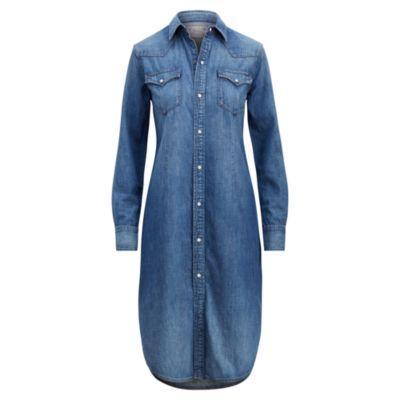 Ralph Lauren Denim Western Shirtdress Light Indigo