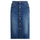 Polo Ralph Lauren Buttoned Denim Pencil Skirt