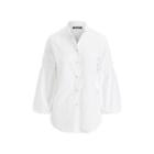 Ralph Lauren Broadcloth Bishop-sleeve Shirt White Sp