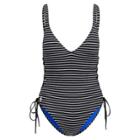 Ralph Lauren Striped Lace-up Swimsuit Black