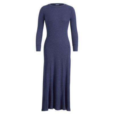 Ralph Lauren Waffle-knit Maxidress Spring Navy Heather