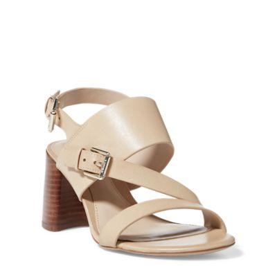 Ralph Lauren Florin Vachetta Leather Sandal Straw