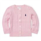 Ralph Lauren Cable-knit Cotton Cardigan Pink 3m