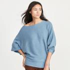 Ralph Lauren Lauren Petite Dolman Cotton-blend Sweater Antique Blue