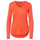 Ralph Lauren Lauren Silk-blend V-neck Sweater Sunset Orange