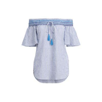Ralph Lauren Cotton Off-the-shoulder Top Blue/white Lp