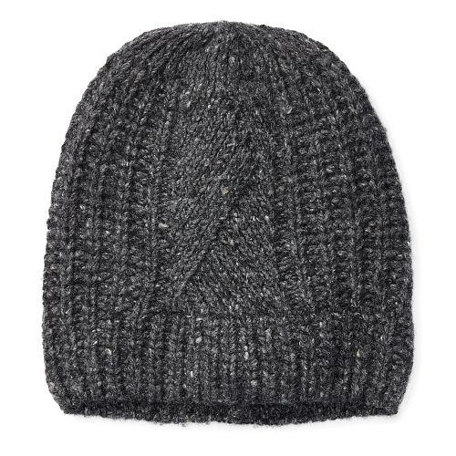 Polo Ralph Lauren Aran-knit Merino-blend Hat Charcoal Donegal