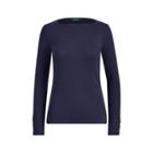Ralph Lauren Stretch Cotton Boatneck Top Rl Navy
