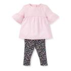 Ralph Lauren Shirred Top & Floral Legging Deco Pink 3m