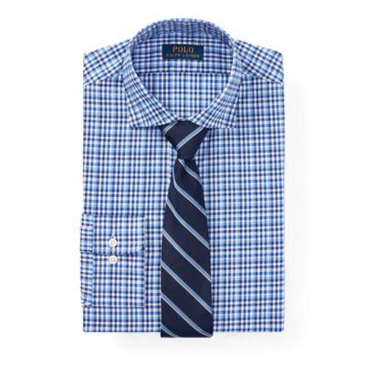 Ralph Lauren Classic Fit Plaid Oxford Shirt 2276 White/blues
