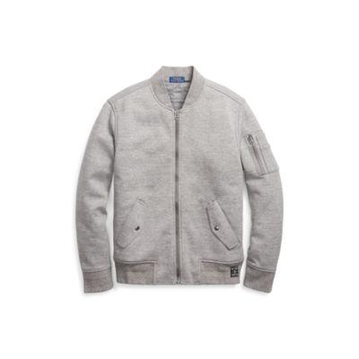 Ralph Lauren Double-knit Bomber Jacket Battalion Heather