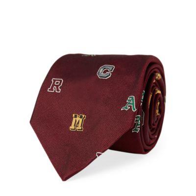 Ralph Lauren Letterman Silk Narrow Tie Wine