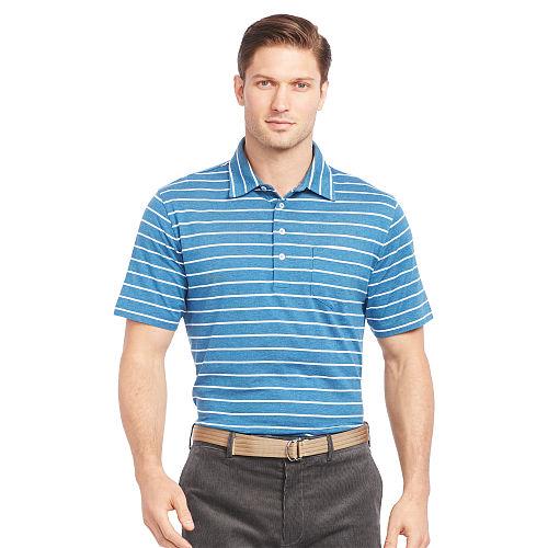 Ralph Lauren Polo Golf Striped Pima Lisle Polo Shirt Blue Heather/white