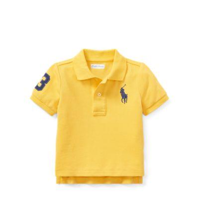 Ralph Lauren Cotton Mesh Polo Shirt Chrome Yellow 6m