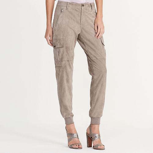 Ralph Lauren Lauren Suede Cargo Jogger Tundra
