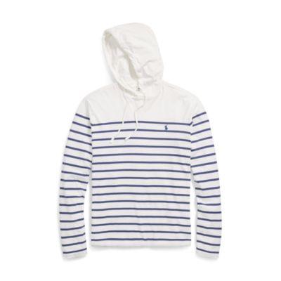 Ralph Lauren Weathered Cotton Jersey Hoodie White/fall Royal 4x Big
