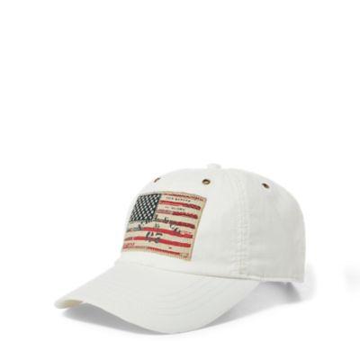 Ralph Lauren Flag Patch Baseball Cap White