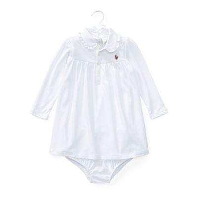 Ralph Lauren Ruffled Cotton Dress & Bloomer White 18m