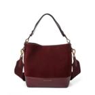 Ralph Lauren Small Suede Leather Hobo Bag Berry