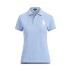 Ralph Lauren Skinny Fit Mesh Polo Shirt Dress Shirt Blue