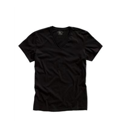 Ralph Lauren Short-sleeved V-neck T-shirt Faded Black Canvas