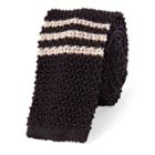 Ralph Lauren Striped Knit Silk Tie Black/off White