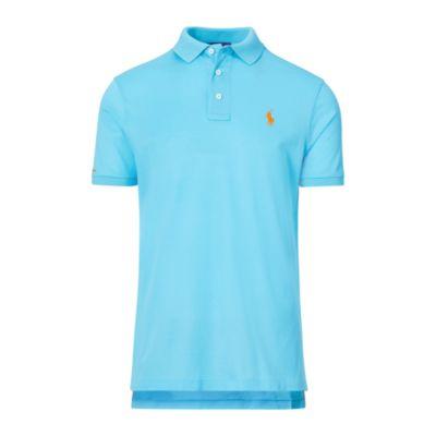 Ralph Lauren Custom Fit Piqu Polo Shirt Tropic Blue