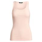 Ralph Lauren Ribbed Stretch Cotton Tank Top Pale Rose