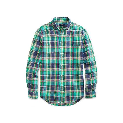 Polo Ralph Lauren Standard Fit Ocean-wash Shirt Green/navy Multi