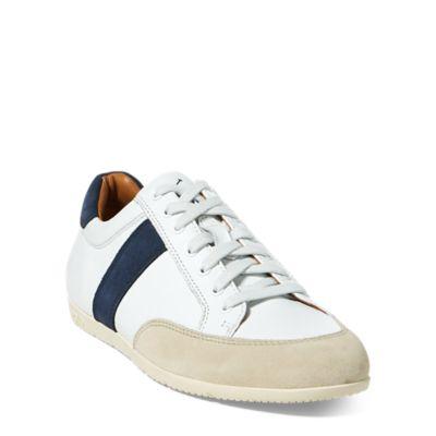 Ralph Lauren Price Leather Low-top Sneaker White/indigo/ivory