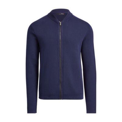 Ralph Lauren Cotton-blend Full-zip Sweater French Navy
