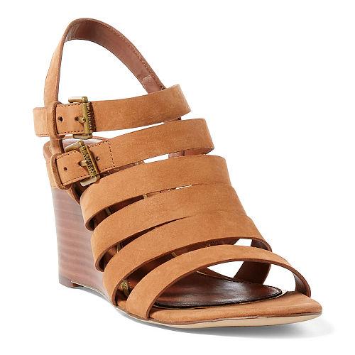 Ralph Lauren Lauren Aleigh Nubuck Sandal Tan