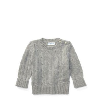 Ralph Lauren Cable-knit Cashmere Sweater Medium Grey Heather 9-12m