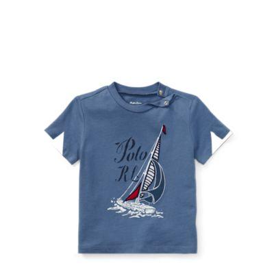 Ralph Lauren Cotton Jersey Graphic T-shirt Capri Blue 12m