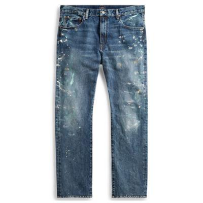 Ralph Lauren Hampton Relaxed Straight Jean Sawyer Paint Spatter