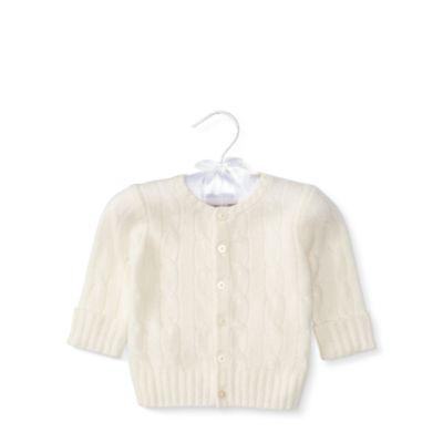 Ralph Lauren Cable-knit Cashmere Cardigan Warm White 6m
