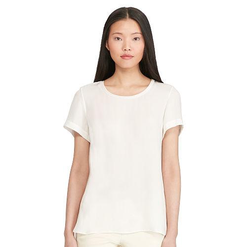 Polo Ralph Lauren Silk Short-sleeve Tee Off White
