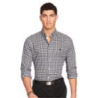 Polo Ralph Lauren Plaid Cotton Twill Sport Shirt Pitch Black/white
