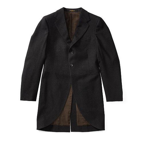 Ralph Lauren Rrl Wool Twill Morning Coat Dark Charcoal