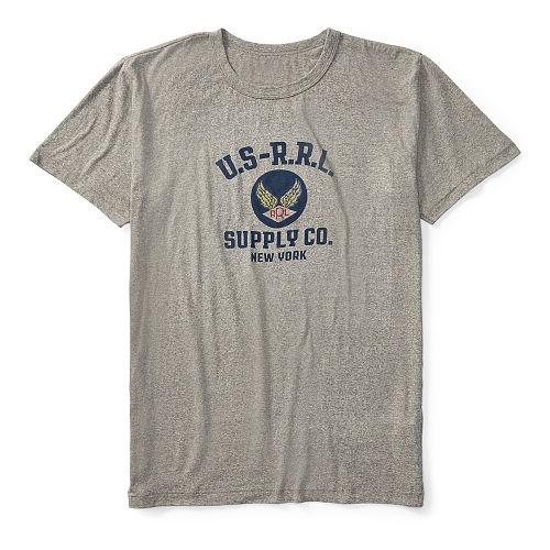 Ralph Lauren Rrl Cotton Jersey Graphic T-shirt Heather Grey