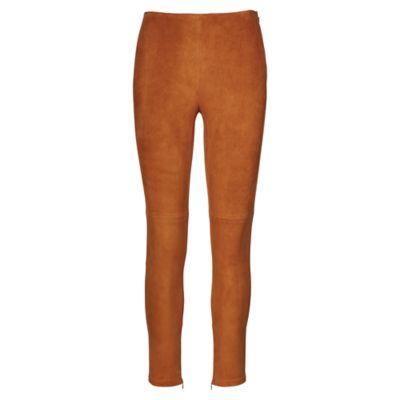 Ralph Lauren Eleanora Stretch Suede Pant Caramel