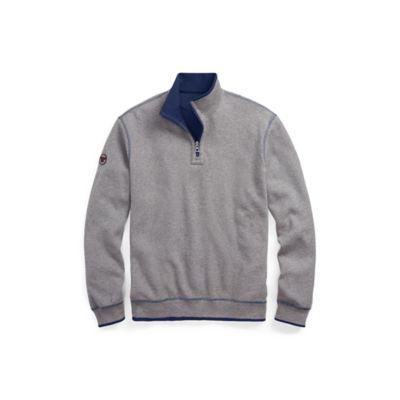 Ralph Lauren Reversible Estate-rib Pullover Spring Nvy Hthr/gry Hthr