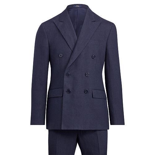 Polo Ralph Lauren Polo Glen Plaid Linen Suit Dark Navy And Black