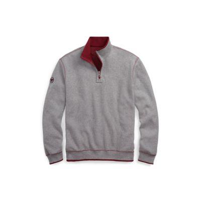 Ralph Lauren Reversible Estate-rib Pullover Wine/fostergrey Heath