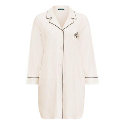 Ralph Lauren Cotton Jersey Sleep Shirt Ivory