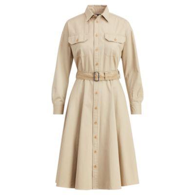 Ralph Lauren Cotton Chino Shirtdress Khaki