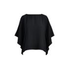 Ralph Lauren Georgette Poncho Top Polo Black