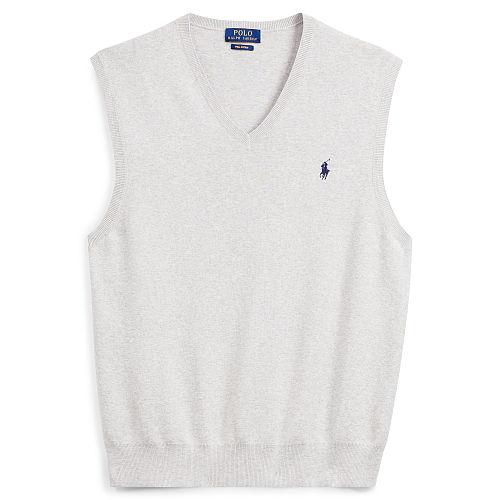 Polo Ralph Lauren Cotton V-neck Vest Light Grey Heather
