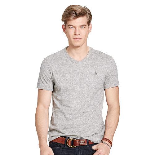 Polo Ralph Lauren Cotton Jersey V-neck T-shirt Dark Vintage Heather