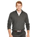 Ralph Lauren Polo Golf Suede-trim Merino Wool Sweater Squire Heather